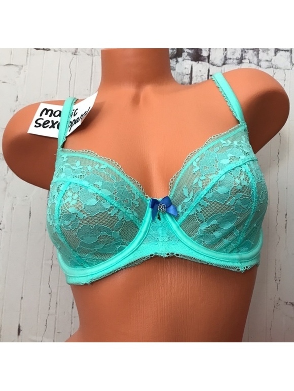 Victoria's Secret Unlined Demi Bubble Lace Bra 38C Aqua Blue